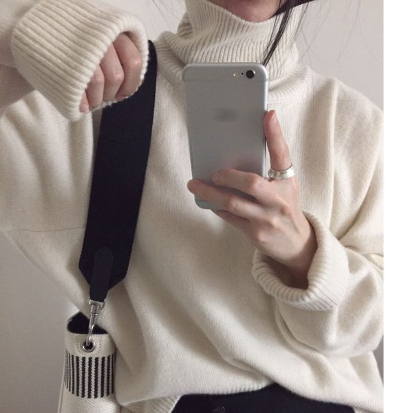 

женщины осень зима водолазка свитер джемпер вязаный пуловер топы элегантный плюс размер pull femme jesery sueter feminino, White;black