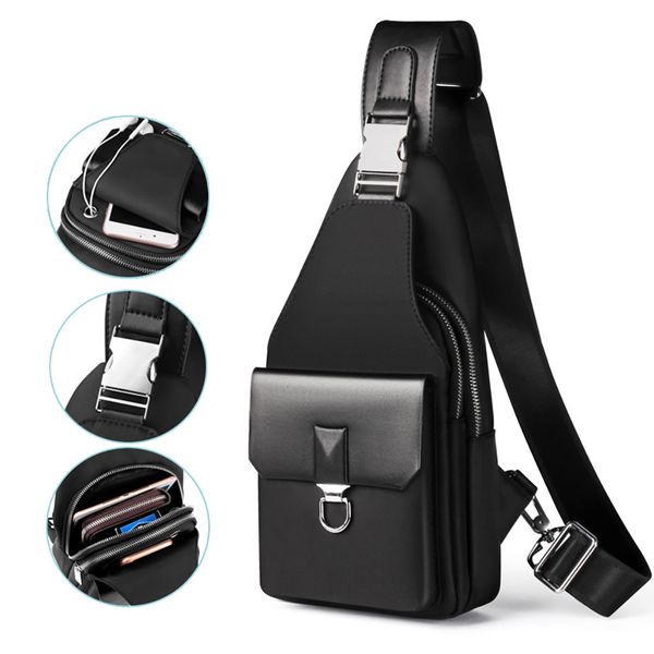 

men oxford messenger bag waterproof chest bag sports outdoor leisure multi-function male shoulder crossbody