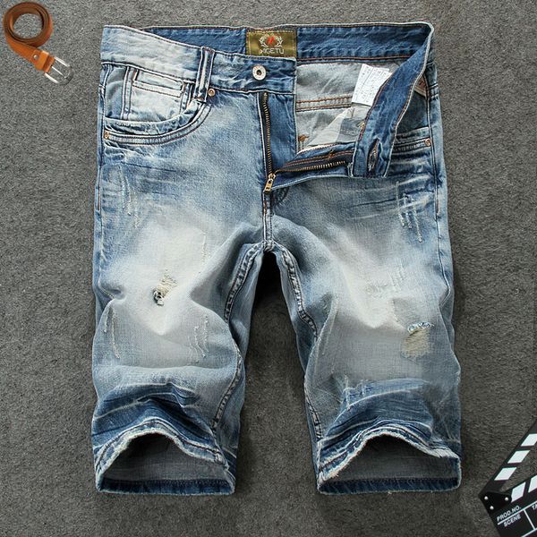 

2019 new fashion men jeans shorts summer style blue color cotton classical short jeans casual denim shorts men