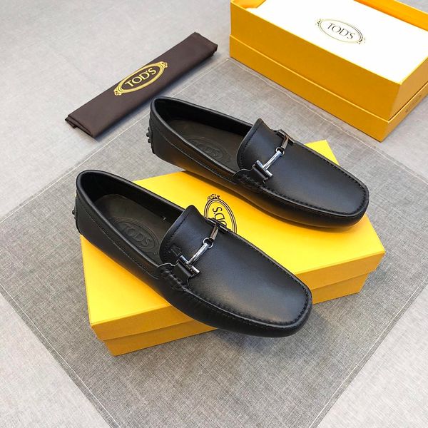 

luxury men's business formal wear leather shoes fashion design brand classic retro pure black soft bottom office casual are suitable bs
