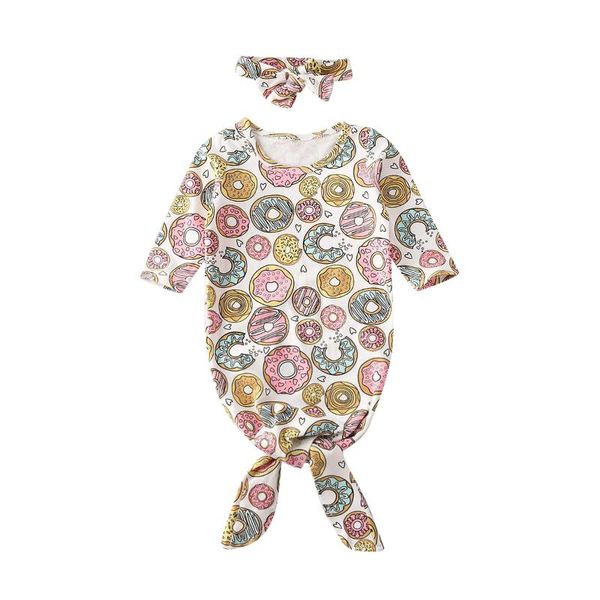 

fashion baby girls 2pcs outfits set cotton long sleeve sleeping bag+headband summer casual clothes, White