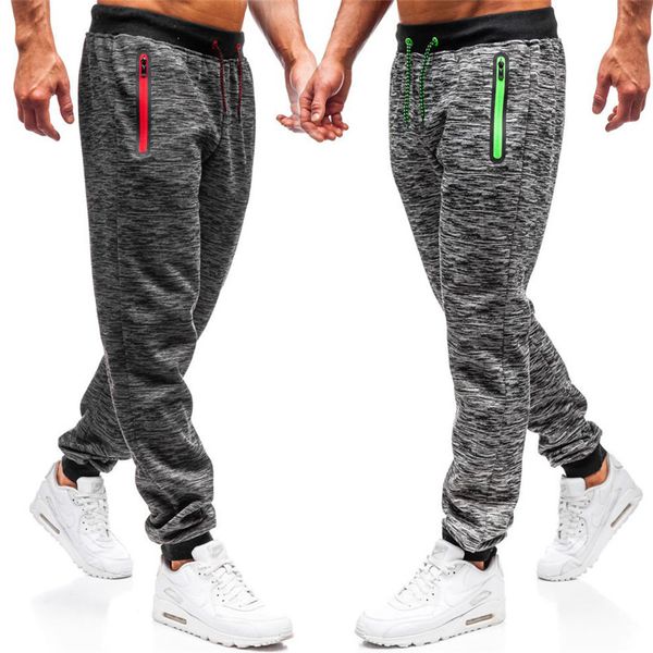 

zipper pocket panelled mens designer pants fashion solid color drawstring mens running pants casual males clothing, Black
