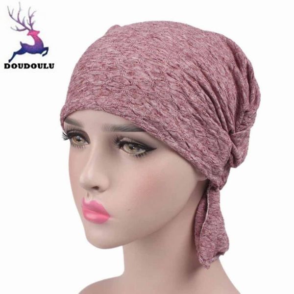 

doudoulu head chemo hat for women elegant hats for women cancer chemo hat beanie scarf turban head wrap cap dropshipping #wm, Blue;gray