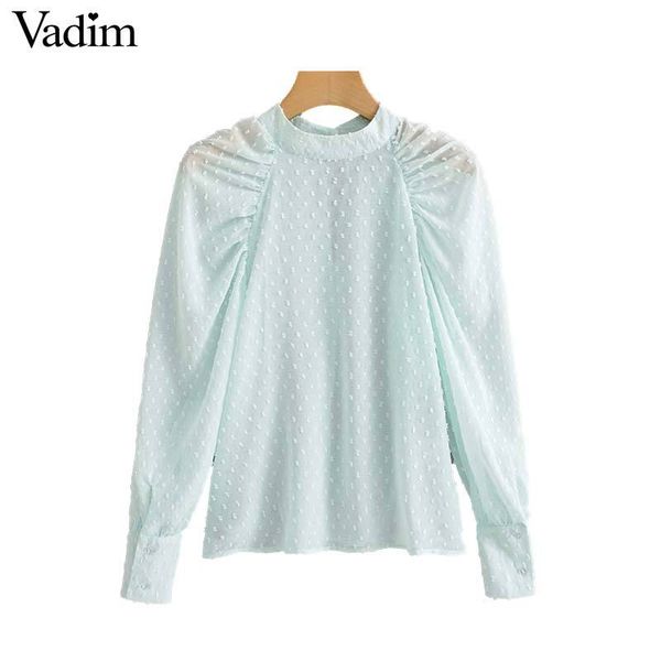 

vadim women elegant dot transparent blouses see through long sleeve shirts party club blusas mujer lb715, White