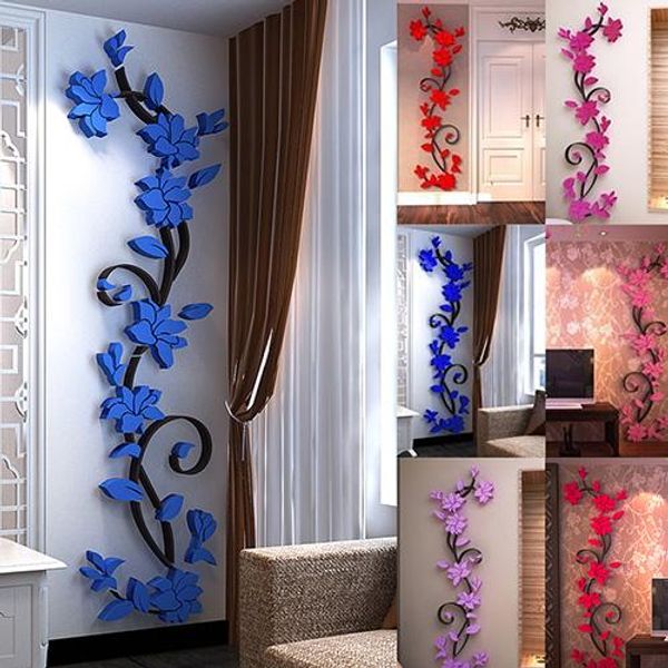 

new fashion home living room decorations wall stickers 3d flower removable diy wall sticker decal mural
