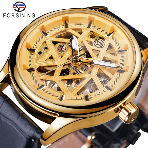 

forsining golden gear movement retro royal classic fashion mens mechanical wrist watches brand luxury male clock relogio, Slivery;brown
