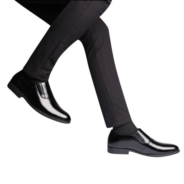 

business patent leather single shoes for men new arrival bright leather pointed comfortable tide work shoes chaussures, Black