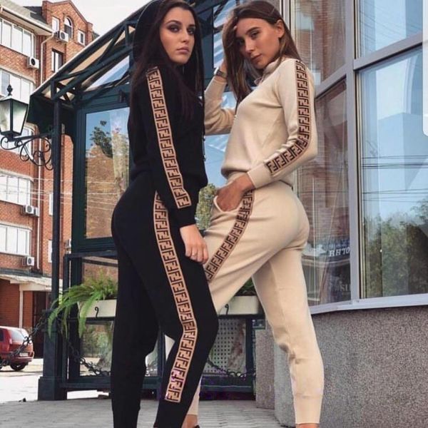 

casual tracksuit women two piece set autumn outfits printed sweatshirt jacket and pants set ladies fashion sweat suits fashion, White
