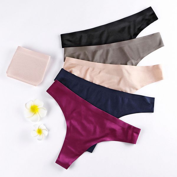 

seamless thong panties briefs solid soft thin thongs women underwear panties for female ladies panty g string lingerie, Black;white