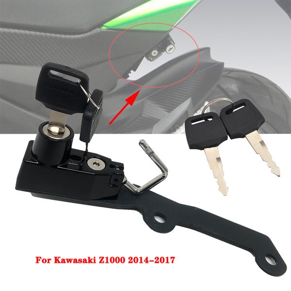 

6 color motorcycle helmet lock kit aluminum with 2 keys fits for z1000 z 1000 2014 2015 2016 2017