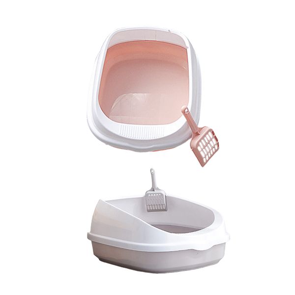 

2pc plastic anti pet bedpan cats litter box cat w/ scoop dog toilette