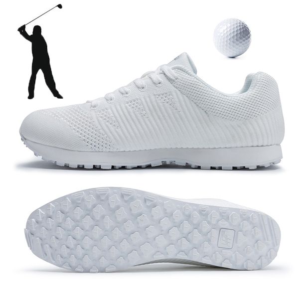 

new breathable men golf shoes white light weight sport shoes for golfers ant slip spikelss comfortable golf sneakers spring