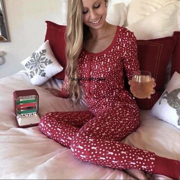 

2019 women's christmas pajamas sets long sleeve o-neck t shirt long pants 2pcs sleepwear clothes, Blue;gray