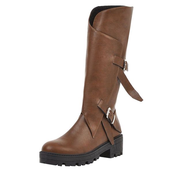 

zapatos mujer 2019 invierno new pure color female boot shoes women 2019 winter long barrel large size women's boots, Black