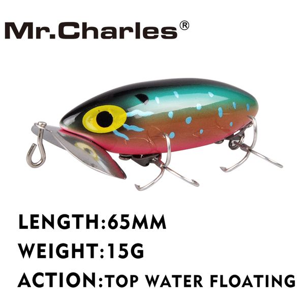 

mr.charles cmcs124 1 pcs fishing lure 65mm 15g water floating hard baits quality professional lures fishing tackle