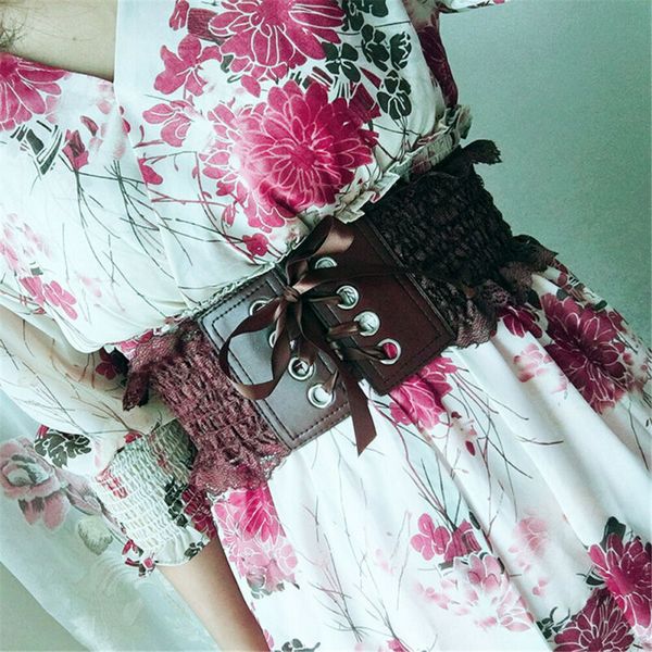 

women ladies fashion elegant wasit belt clothe accessories wide skinny bowknot waist belt elastic stretchy cinch waistband belts, Black