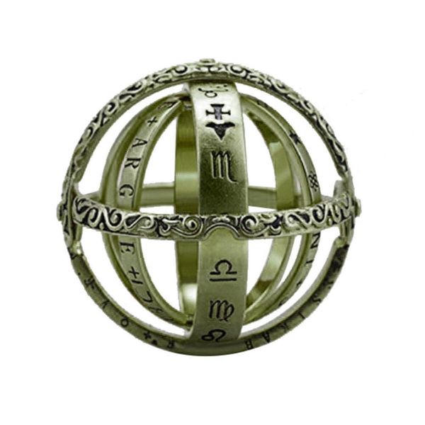 

openable ring astronomical globe ring vintage science jewelry combination machinery jewelry anillos mujer gift for friend, Golden;silver