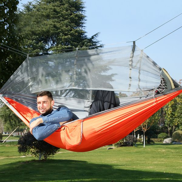 

outdoor two-person hammock tent mosquito netting hanging bed hunting camping chair sleeping swing bed hamak hamaca rede