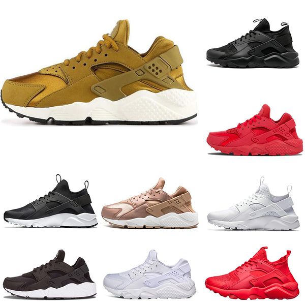 

2019 huarache 4.0 1.0 black red men women classical triple white running shoes huaraches breathable sports sneaker trainers size 36-45