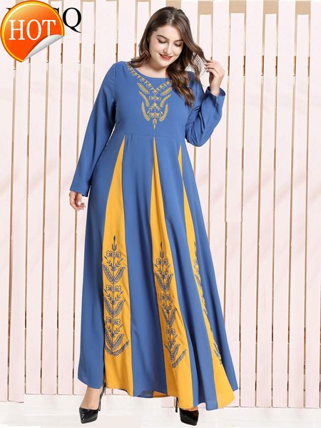 

ramadan long qatar faldas mc209170 arabian large size women's embroidered stitching contrast color muslim dress, Red