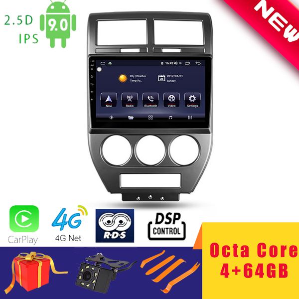 

10.1" android 9.0 car multimedia player stereo for compass 2006~2010 navigation head unit octa core dsp 2.5d+ips 4g carplay car dvd