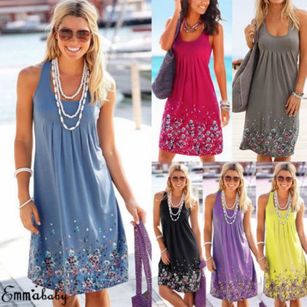 

woman clothing womens dresses summer women boho short scoop neck dress loose evening plus size beach sundress drop shipping good quality, Black;gray