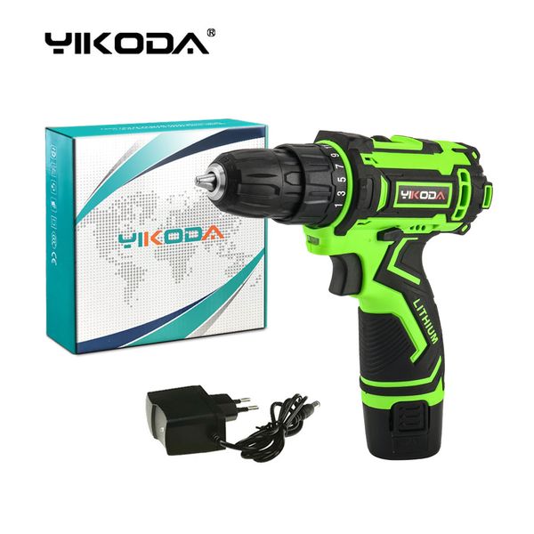 

yikoda 12v lithium battery cordless screwdriver drill rechargeable electric drill handheld multi-function 25+1 torque setting power drill