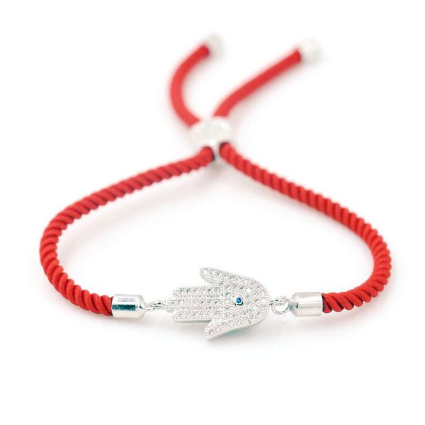 

charm bracelets bracelet for wome crystals zircon copper fatima hamsa hand men couples red thread rope friendship jewelry, Golden;silver