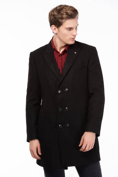 

dewberry men 's black overcoat-1020001p8355, Black;brown