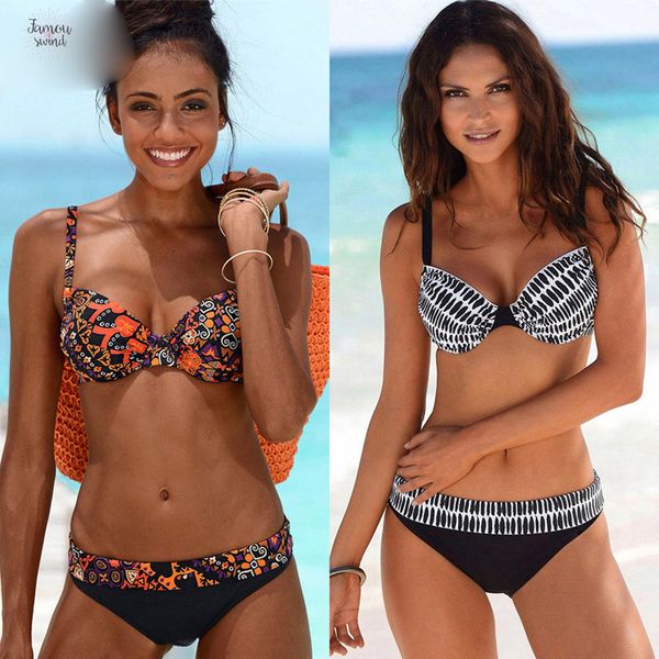 

2019 sexy бикини женщины купальники push up купальники для печати бразильский установить бикини плюс размер купальный костюм s ~ 2xl, White;black