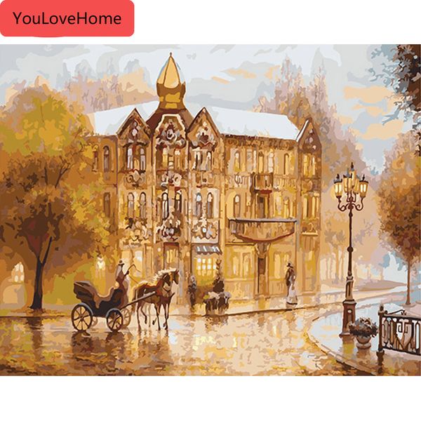 

scenery paint by numbers drawing on canvas handpainted art kits diy gift home decoration