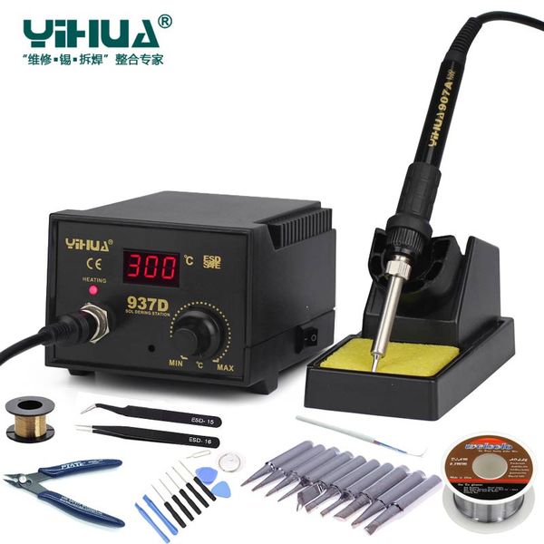 

220v/110v eu/us 50w temperature control esd digital soldering station / rework stations yihua 937d with many gift