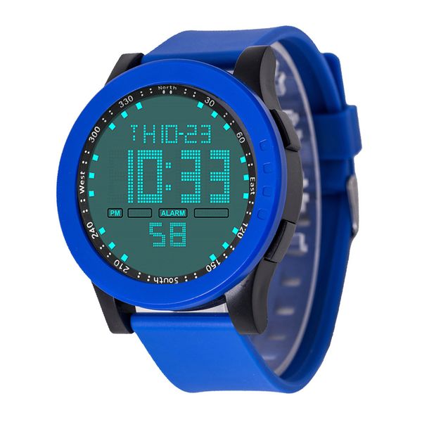 

multi-function 30m waterproof watch led digital double action watch led waterproof men wristwatches 2019 sports, Slivery;brown