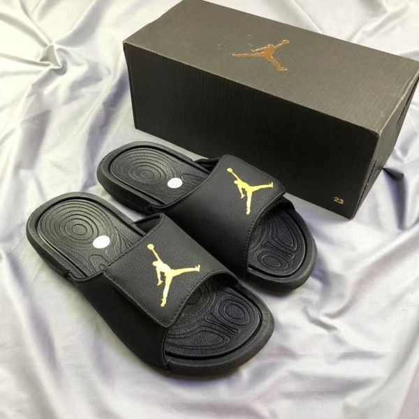 

2019 spring summer mens fashion bengal tiger printing leather slide sandals with thick molded rubber footbed box and dust bags, Black