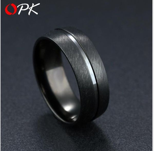 

classic atmosphere men's ring black titanium steel ring