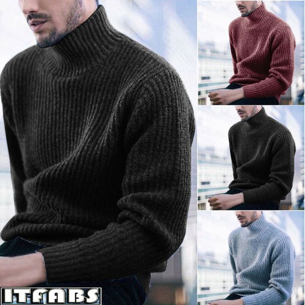 

Men's Turtleneck Pullover Sweater Knitwear Fashion Warm Elastic Sweater Pullover