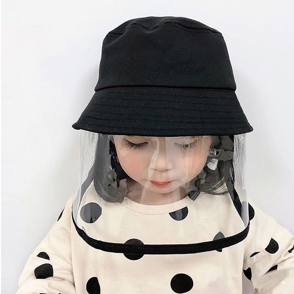 

multifunctional bucket hat kids anti-dust anti-spitting anti-fog droplets cover full face fisherman cap children protective hat, Yellow