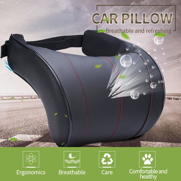 

1pcs pu leather auto car neck pillow memory foam pillows neck rest seat headrest cushion pad 3 colors high quality