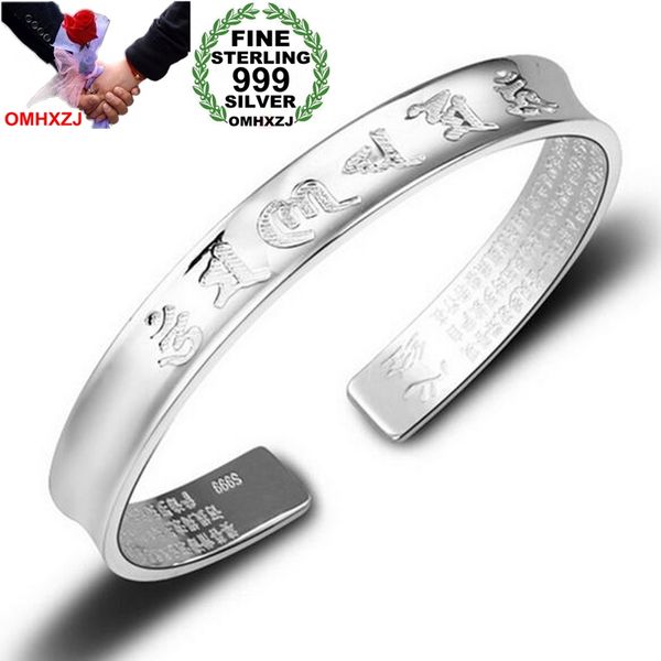 

omhxzj wholesale fashion woman child couple gift paramitta heart sutra 999 sterling silver thai silver bracelet adjustable sz55, Golden;silver