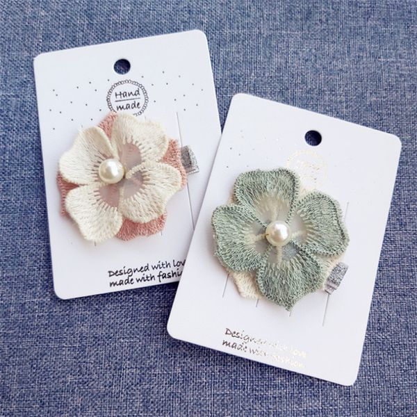 

10pcs/lot cute new kids girls knitted flower hairpins barrettes children hair accessories ornaments hair clip princess gifts, Slivery;white