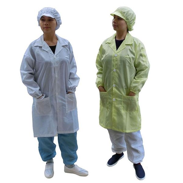 

antistatic protective clothes cleanroom garments esd work clothes antistatic work wear clean clothing knitted coat in stock s-4xl, Silver