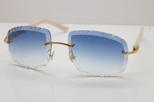 

2020 new designer sunglasses glasses original rimless t8200762 sunglasses pilot sunglasses uv400 driving glasses, White;black