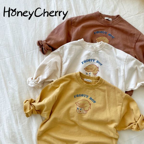 

children's sweater 2020 spring new boys' and girls' t-shirt long sleeve middle small korean version t-shirt y200704, Blue