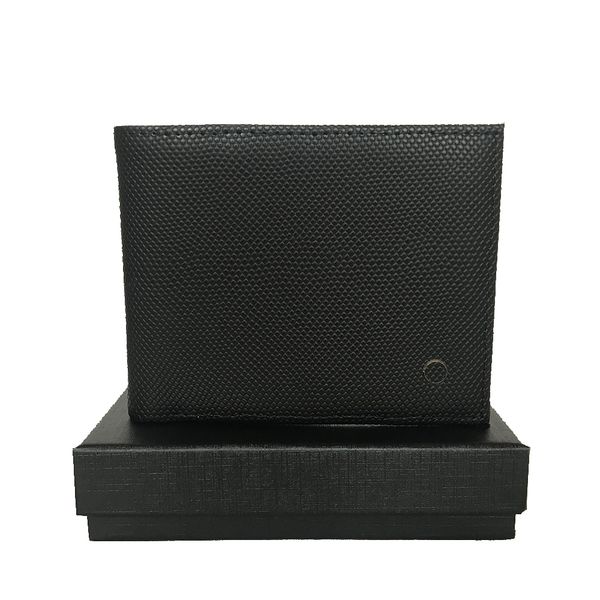 

luxury men's leather wallet black card case portable pocket credit card holder european designer wallet id card set with box, Red;black