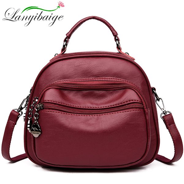 

women leather backpack multifunction mini portable backpack women for girls school bag mochila feminina
