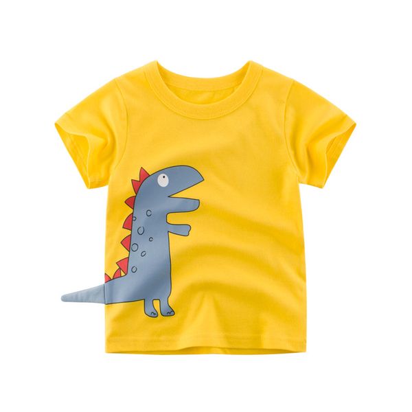 

boys cartoon t-shirts kids dinosaur print t shirt for boys children summer short sleeve t-shirt cotton, Blue