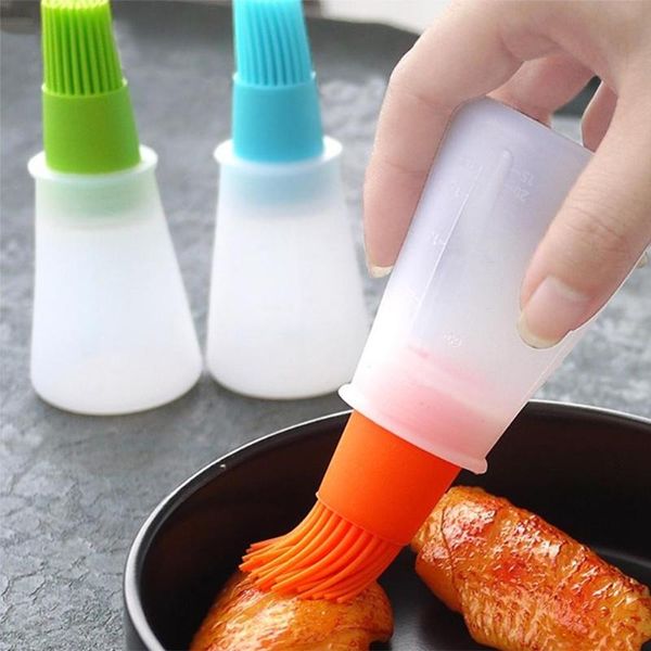 

1pc heat resisting silicone grill oil bottle bbq basting brush cooking tool