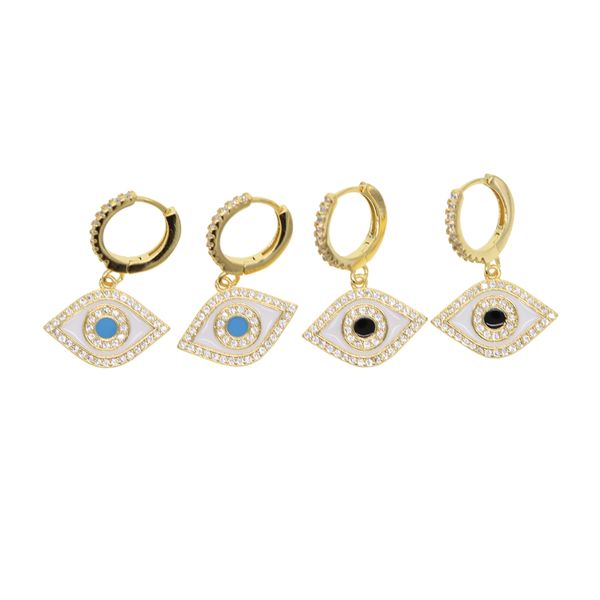 

2019 gold filled lucky turkish evil eye jewelry enamel evil eye charm lovely cute girls women fashion gorgeous hoop earrings, Golden;silver