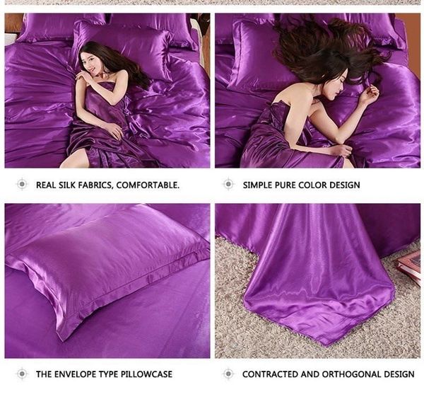 

fashion designerhigh-end silk four piece set silk bedding set home bedclothes sheet pillowcases satin summer luxury kit duvet cover