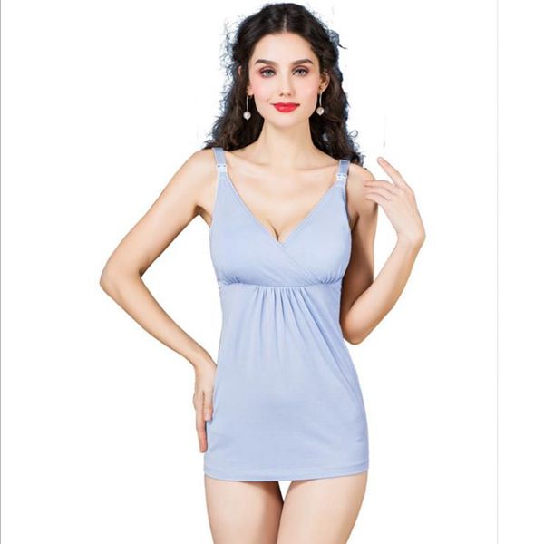 

pregnant women sling breastfeeding vest modal pregnant women pajamas nightdress for feeding enfermera nursing maternity, White